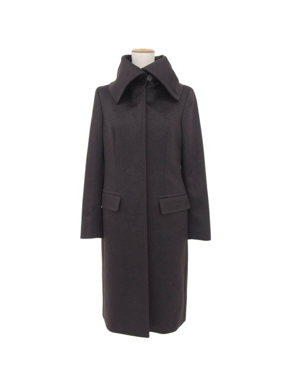 Max Mara Wool 100% Big Color Long Coat Brown I 36